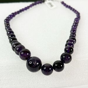 Amethyst Bead Silver Necklace | yahsarah | Gems TV | 925 Sterling Silver